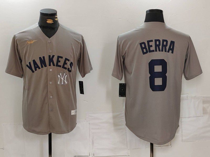 Men New York Yankees #8 Barra Grey Game 2024 Nike MLB Jersey style 819